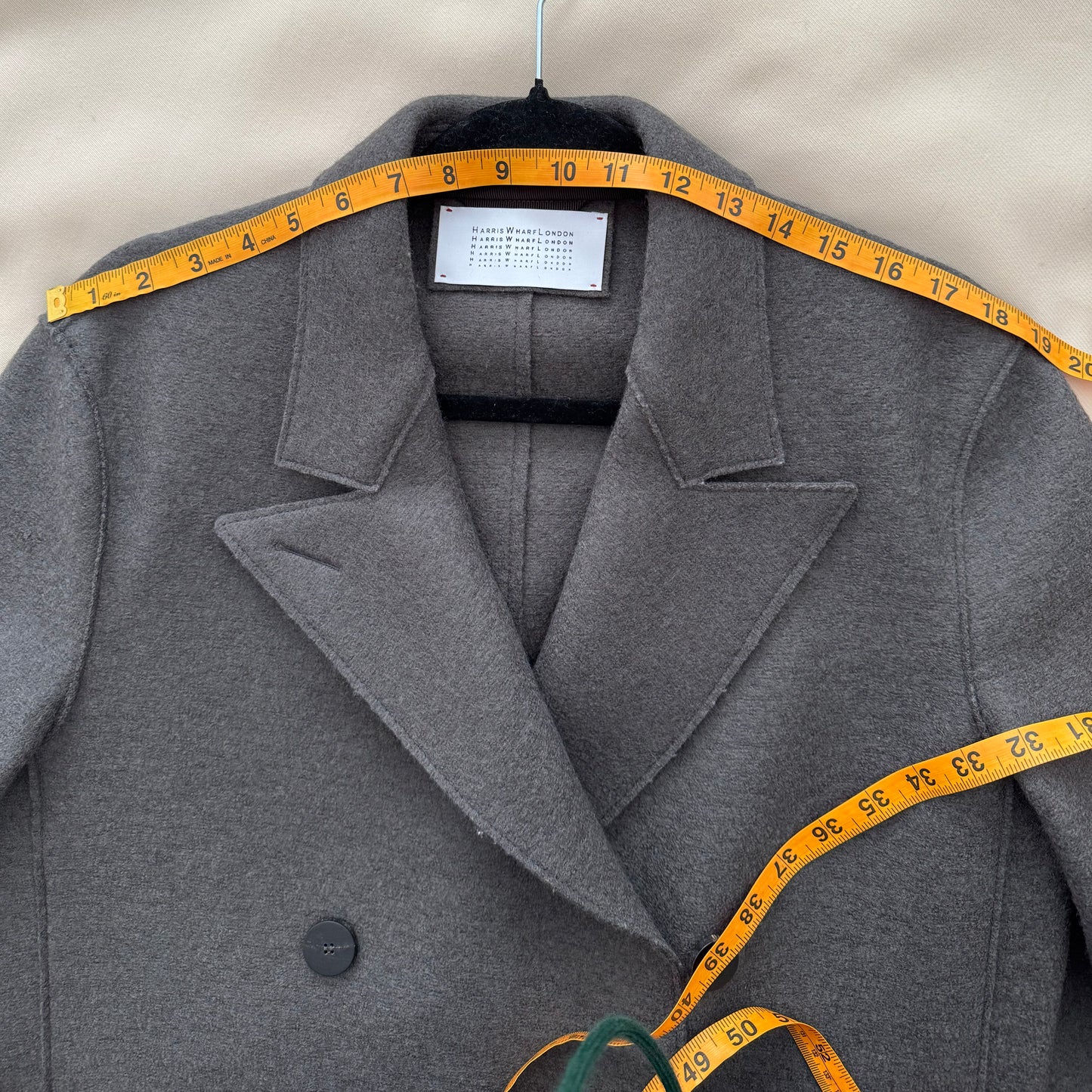 Harris Wharf "Slouchy Peacoat" in Ebony Grey, size 40 ** as is **