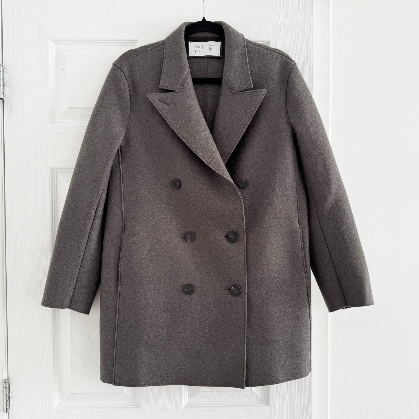 Harris Wharf "Slouchy Peacoat" in Ebony Grey, size 40 ** as is **