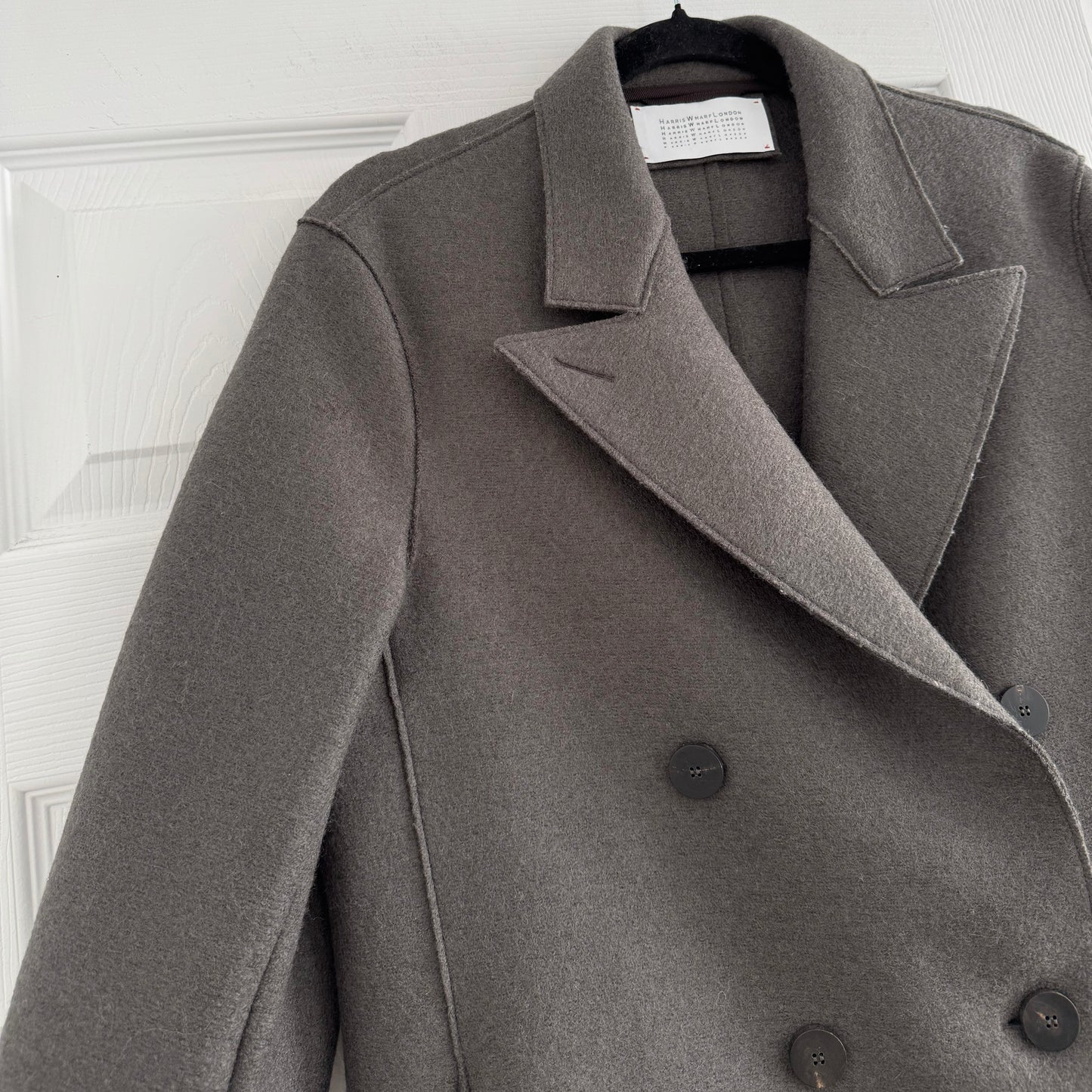 Harris Wharf "Slouchy Peacoat" in Ebony Grey, size 40 ** as is **