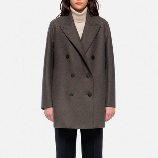 Harris Wharf "Slouchy Peacoat" in Ebony Grey, size 40 ** as is **