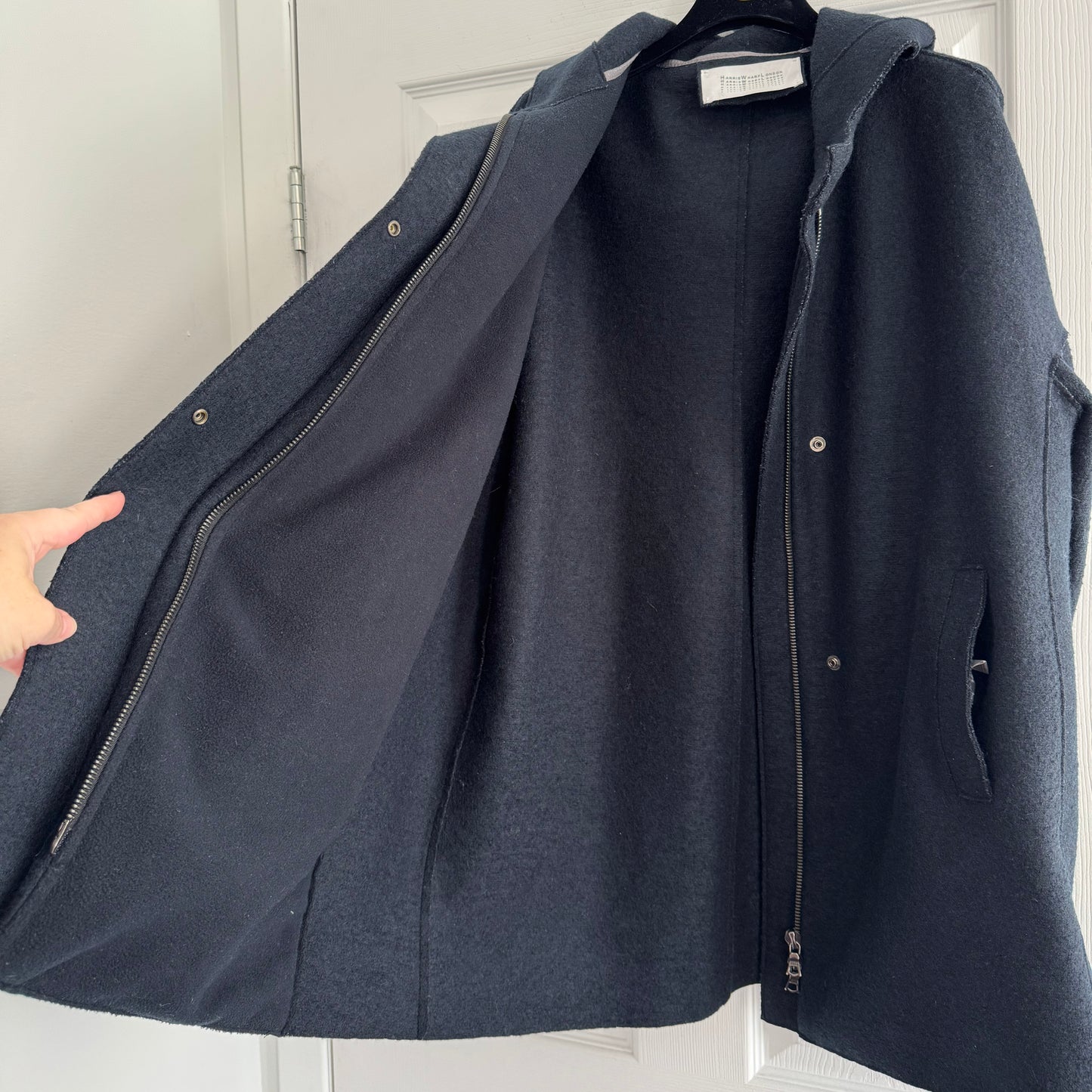 Harris Wharf Pressed Wool Jacket with Hood, size 40IT (fits like size Small)