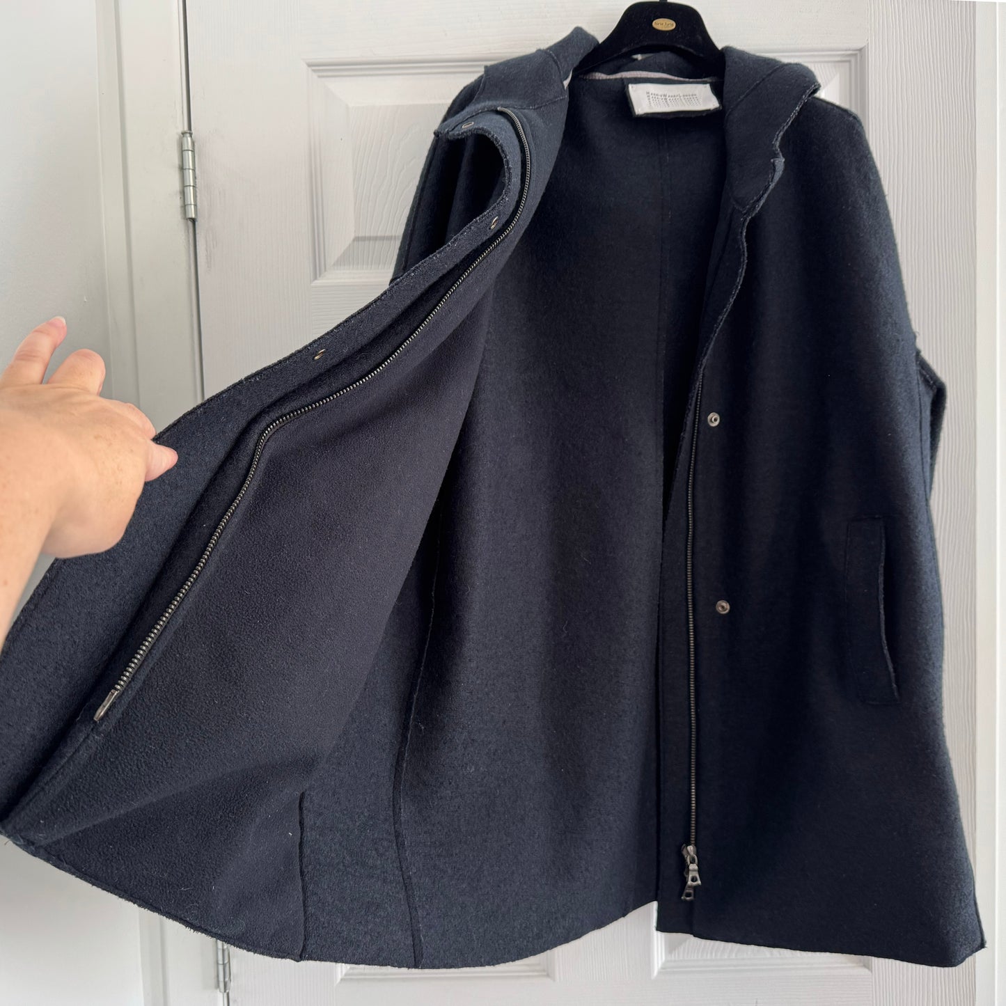 Harris Wharf Pressed Wool Jacket with Hood, size 40IT (fits like size Small)