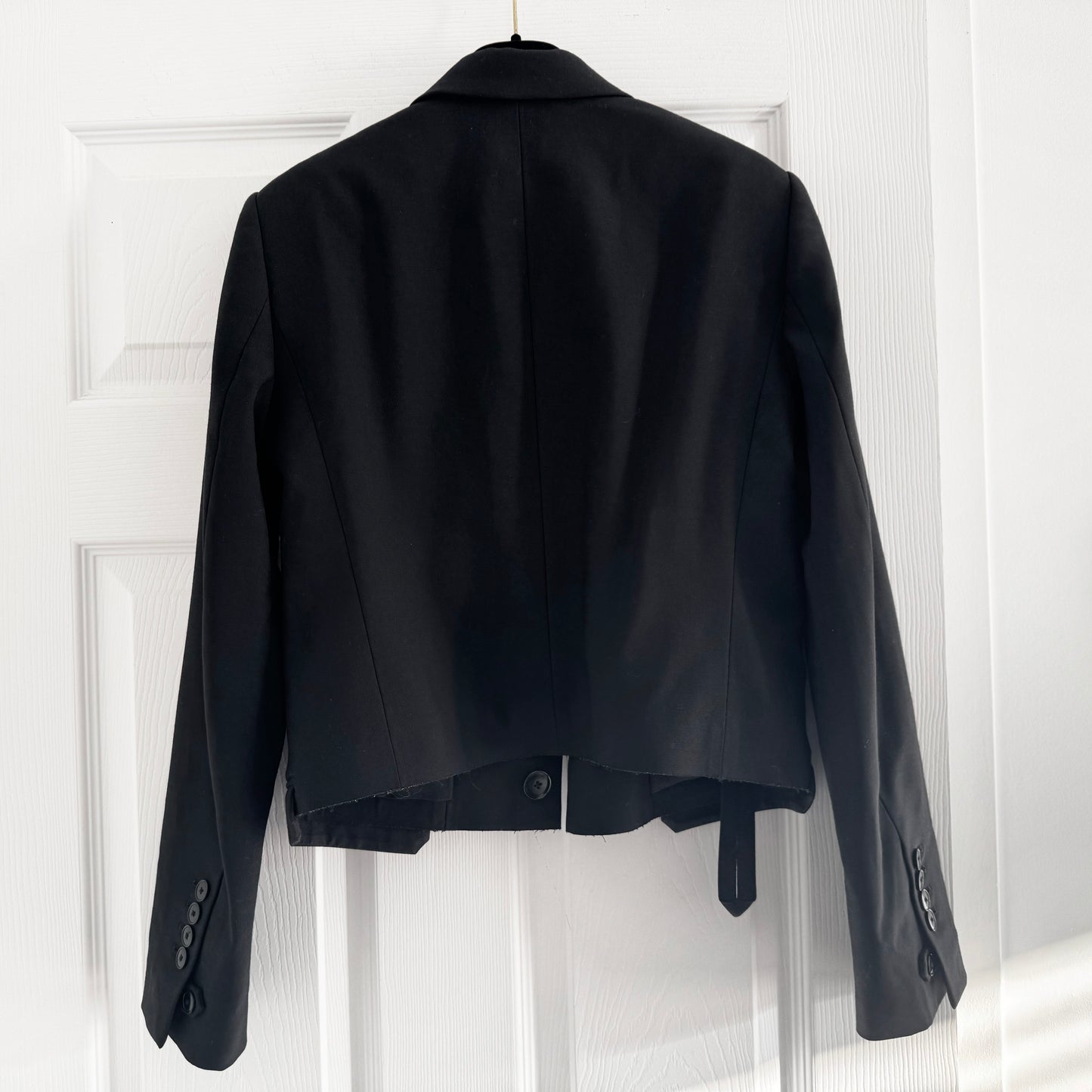 Helmut Lang Cropped Blazer in Black, size 4