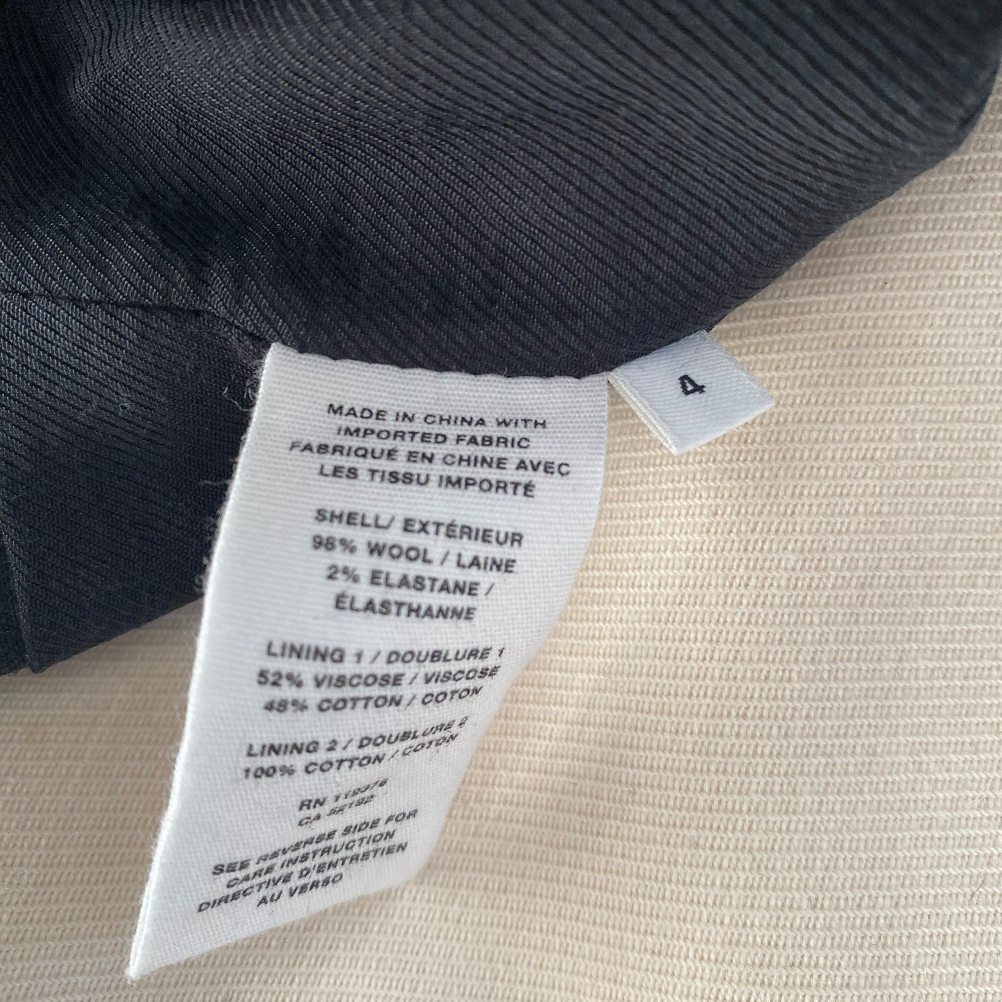 Helmut Lang Cropped Blazer in Black, size 4