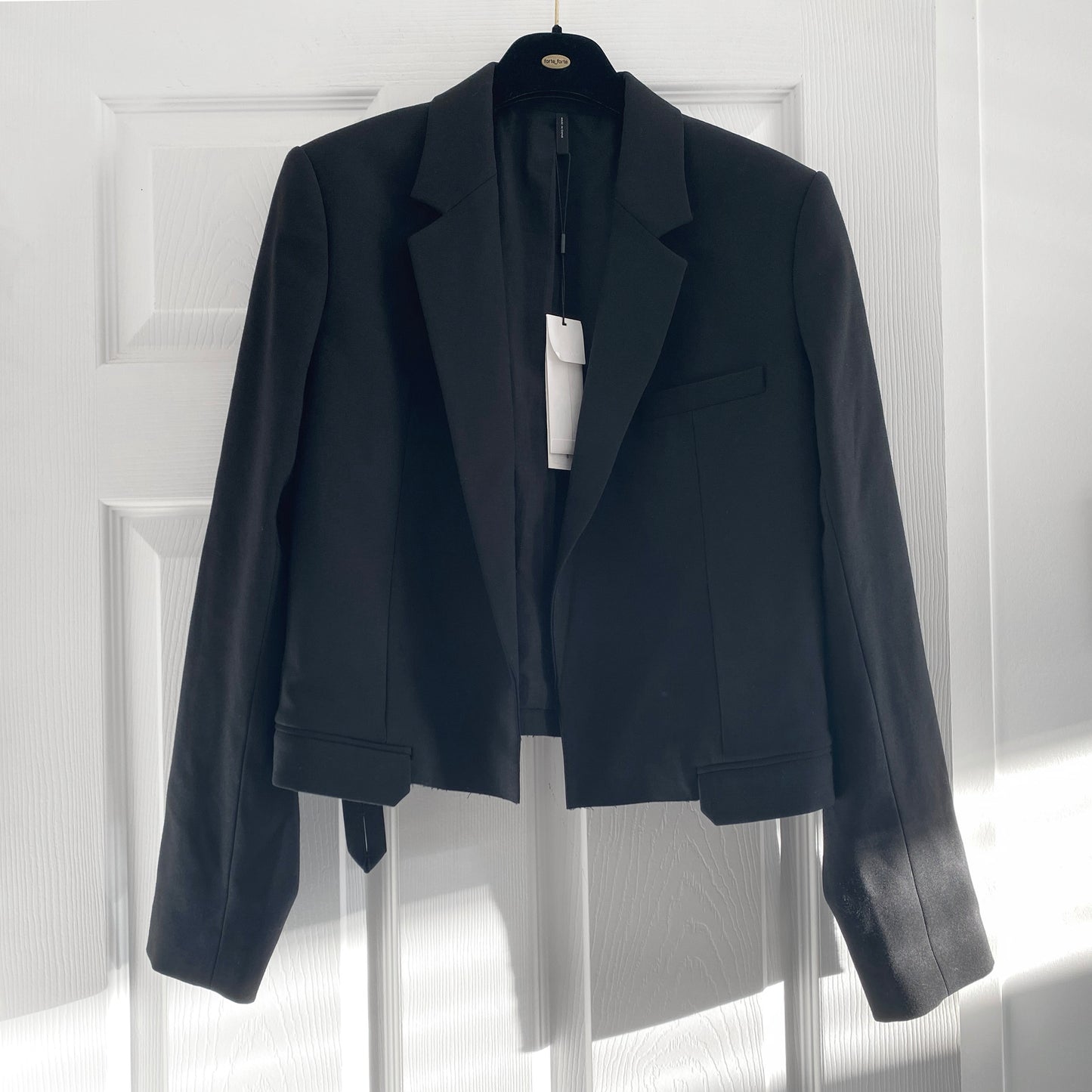 Helmut Lang Cropped Blazer in Black, size 4