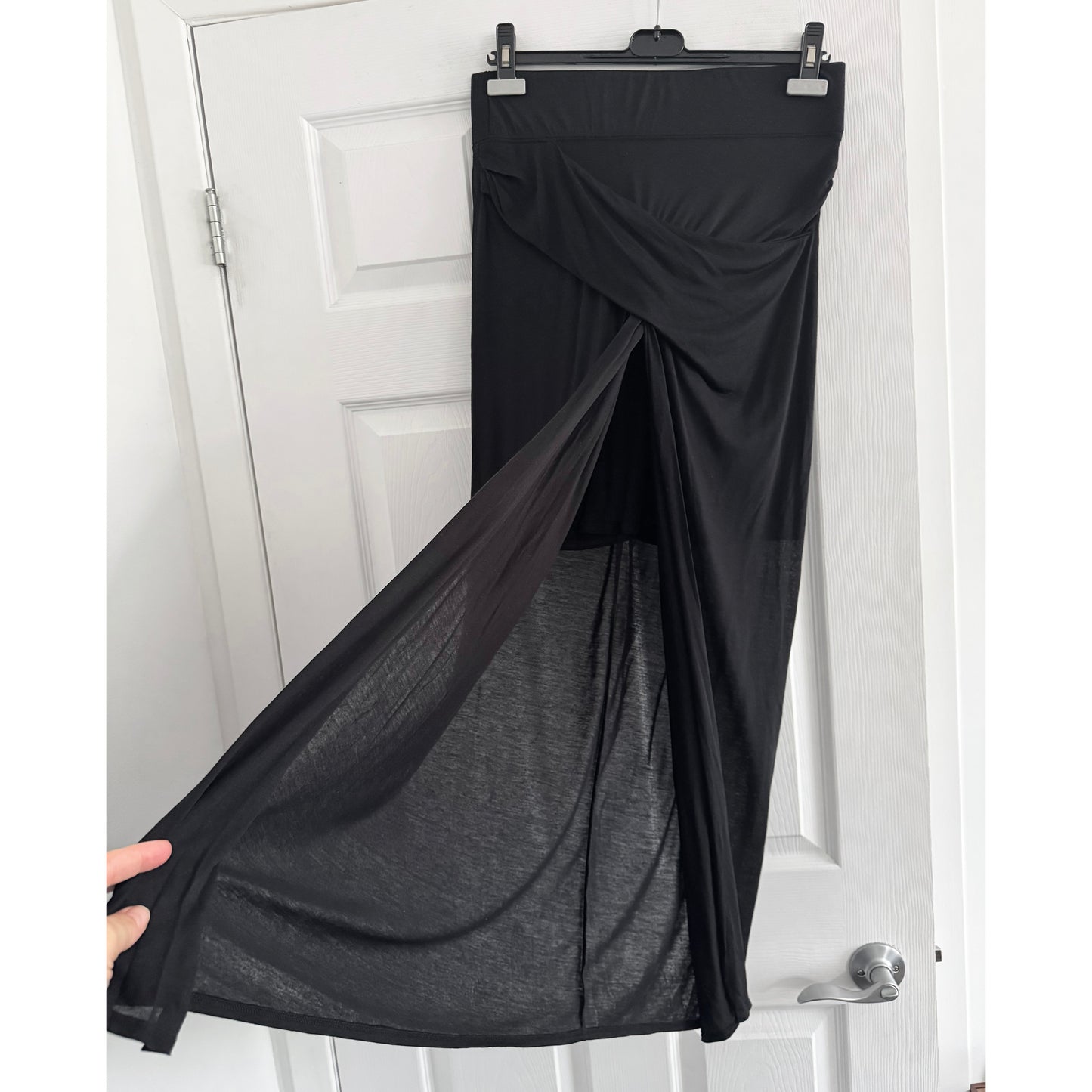 Helmut Lang "Entity" Tencel Jersey Skirt in Black, size Medium