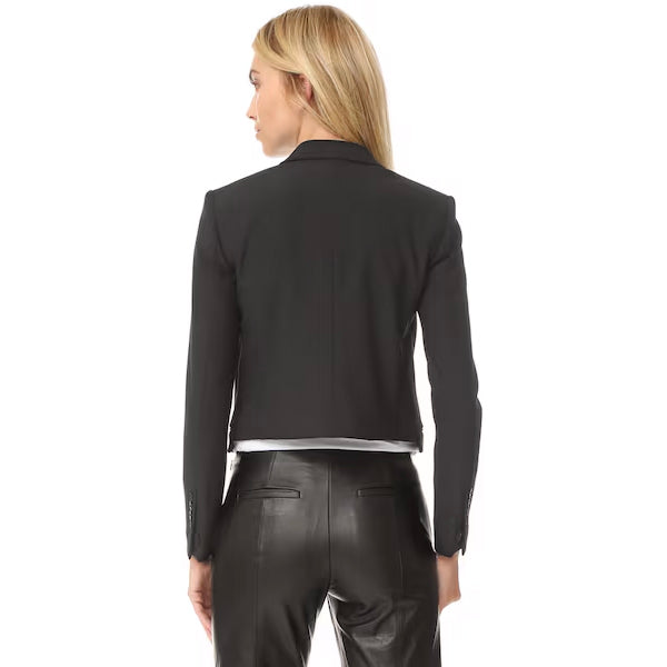 Helmut Lang Cropped Blazer in Black, size 4