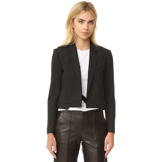 Helmut Lang Cropped Blazer in Black, size 4