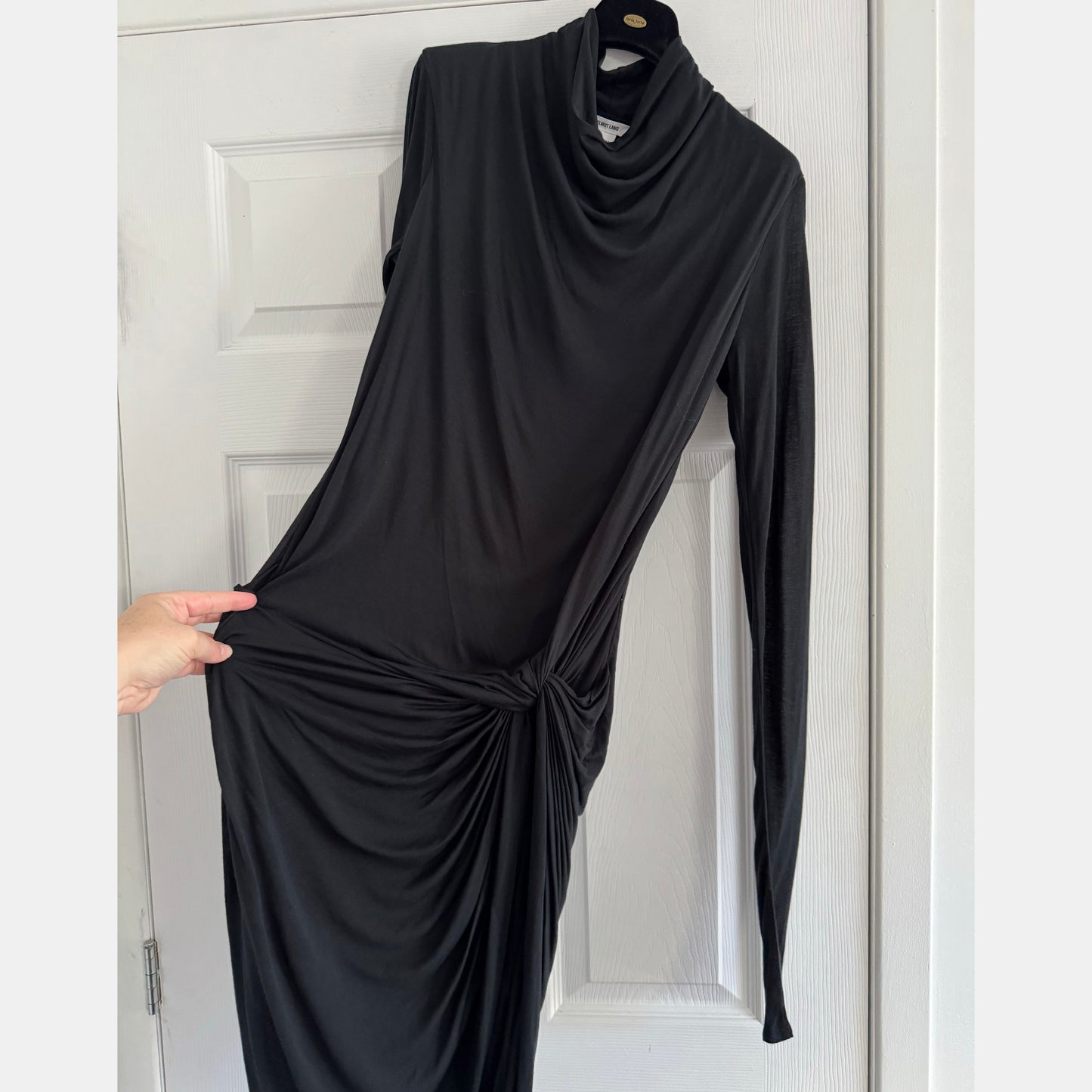 Helmut Lang Slack Jersey Twist Dress Dress in Black, size Medium