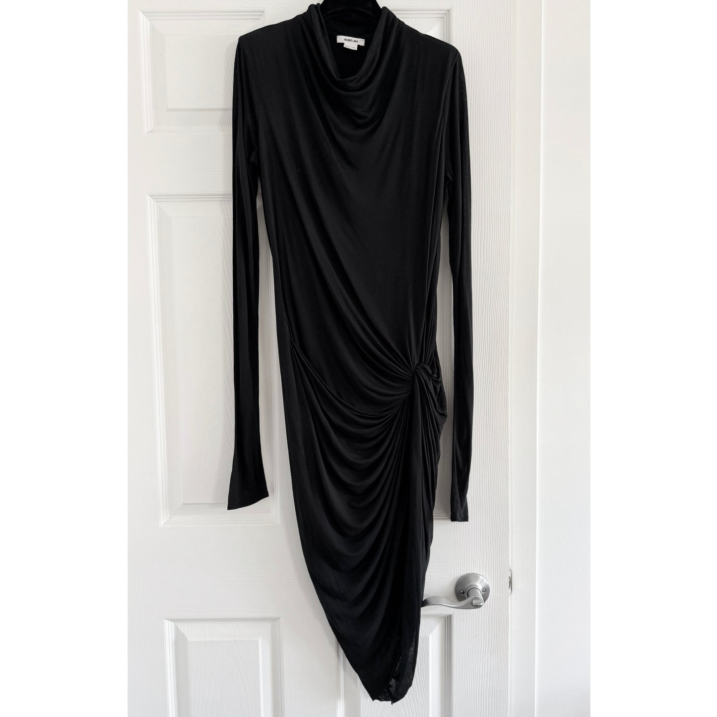 Helmut Lang Slack Jersey Twist Dress Dress in Black, size Medium