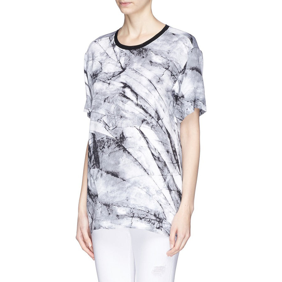 Helmut Lang Short Sleeve Printed Black/ White Top, size XS