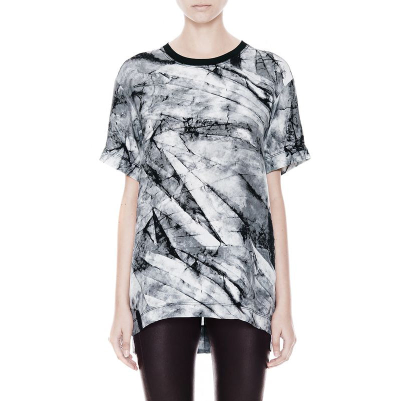 Helmut Lang Short Sleeve Printed Black/ White Top, size XS