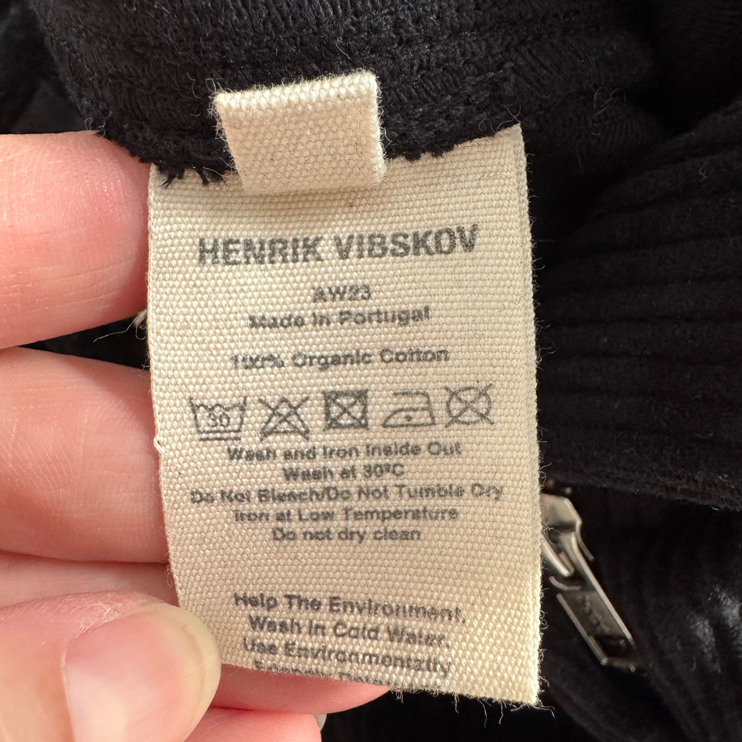 Henrik Vibskov "Digi" Corduroy Pants in Black, size Medium