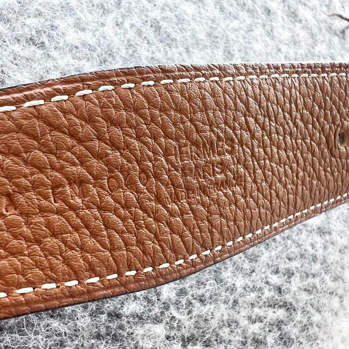 Hermes Reversible "H Belt" with Brushed Silver Buckle (size 95cm - like a Large)