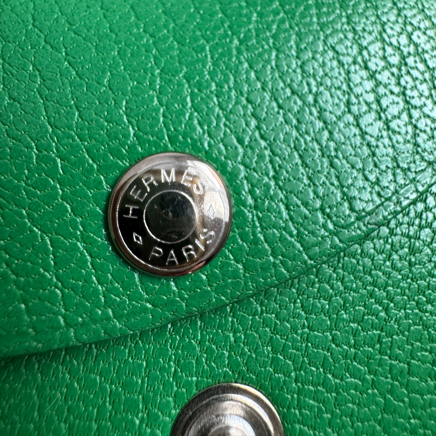 Hermes Duo Calvi Cardholder in Vert