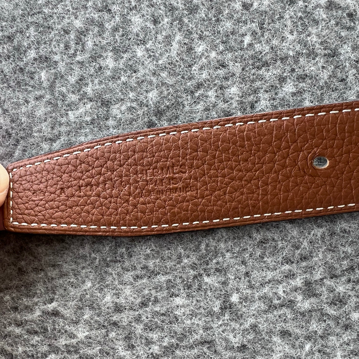 Hermes Reversible "H Belt" with Brushed Silver Buckle (size 95cm - like a Large)
