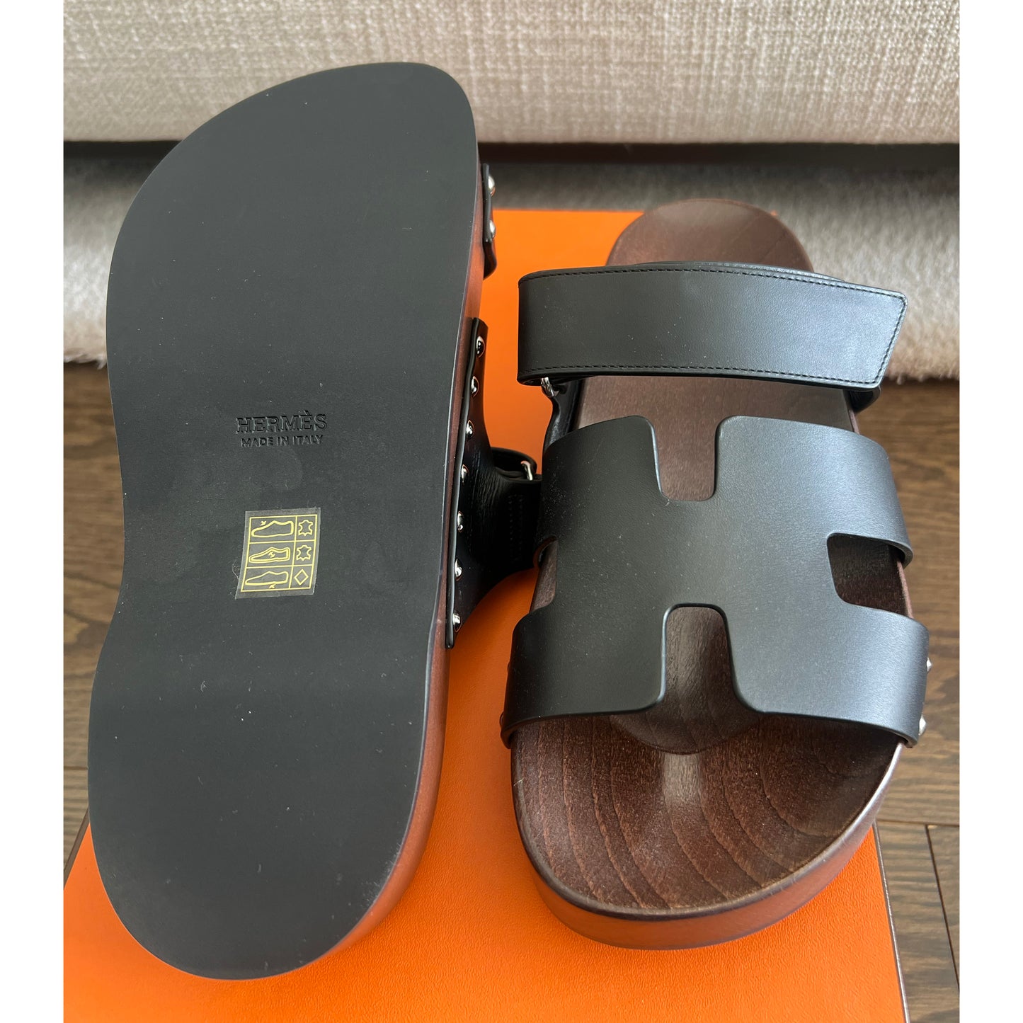Hermes "Kos" Clogs in Black, size 41