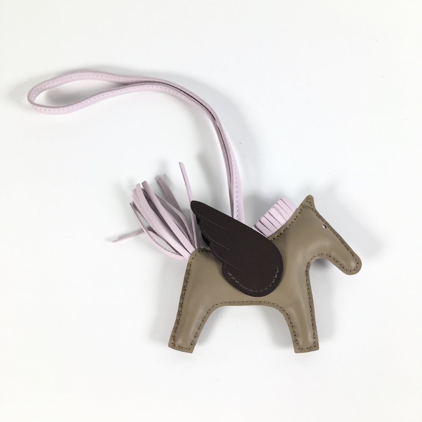 Hermes Pegase Charm in Beige Marfa/ Mauve Pale/ Macassar