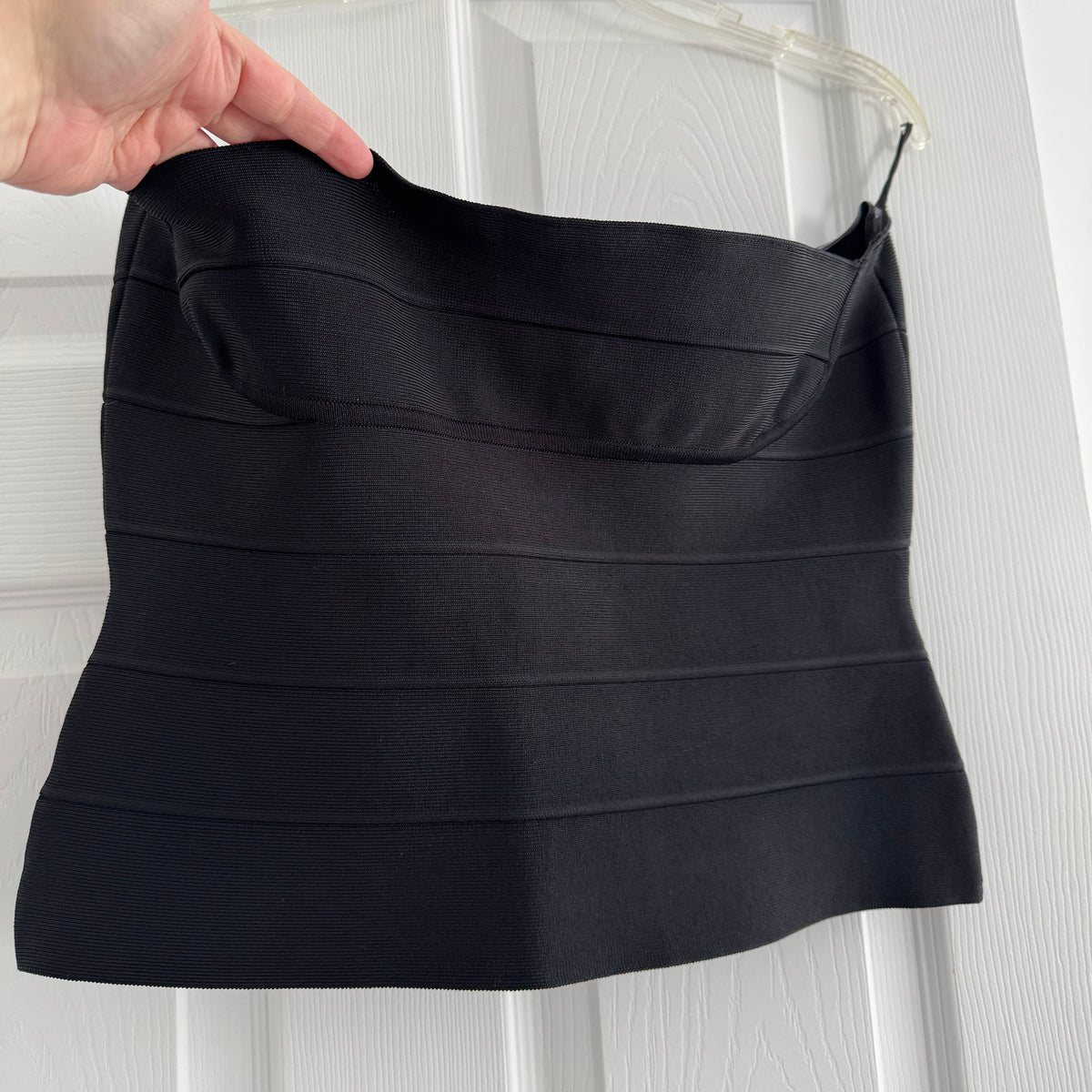 Herve Leger Strapless Top in Black, size Large