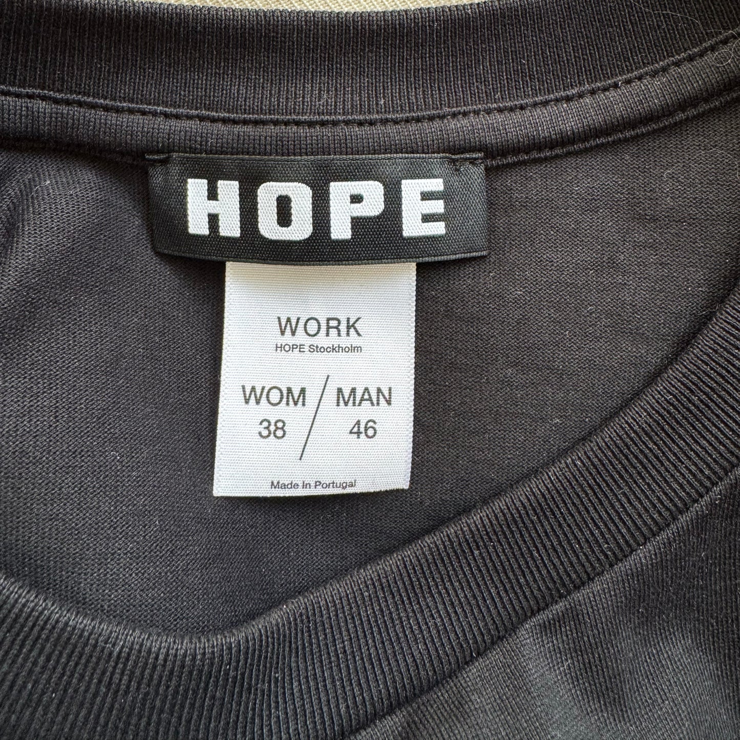 Hope Standard Tee Shirt in Black, size 38 (Medium)