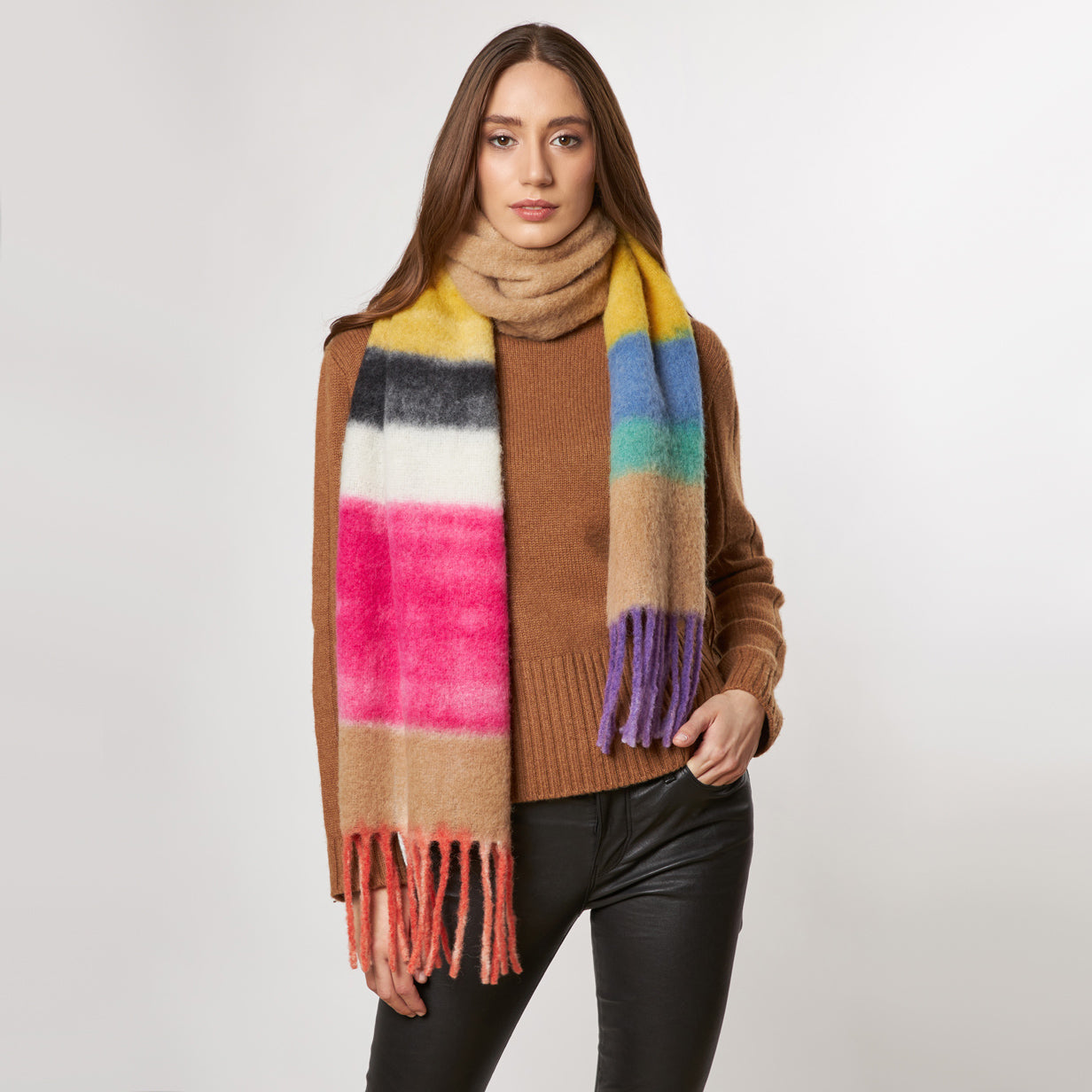 Faliero Sarti "Betty" Striped Alpaca Scarf