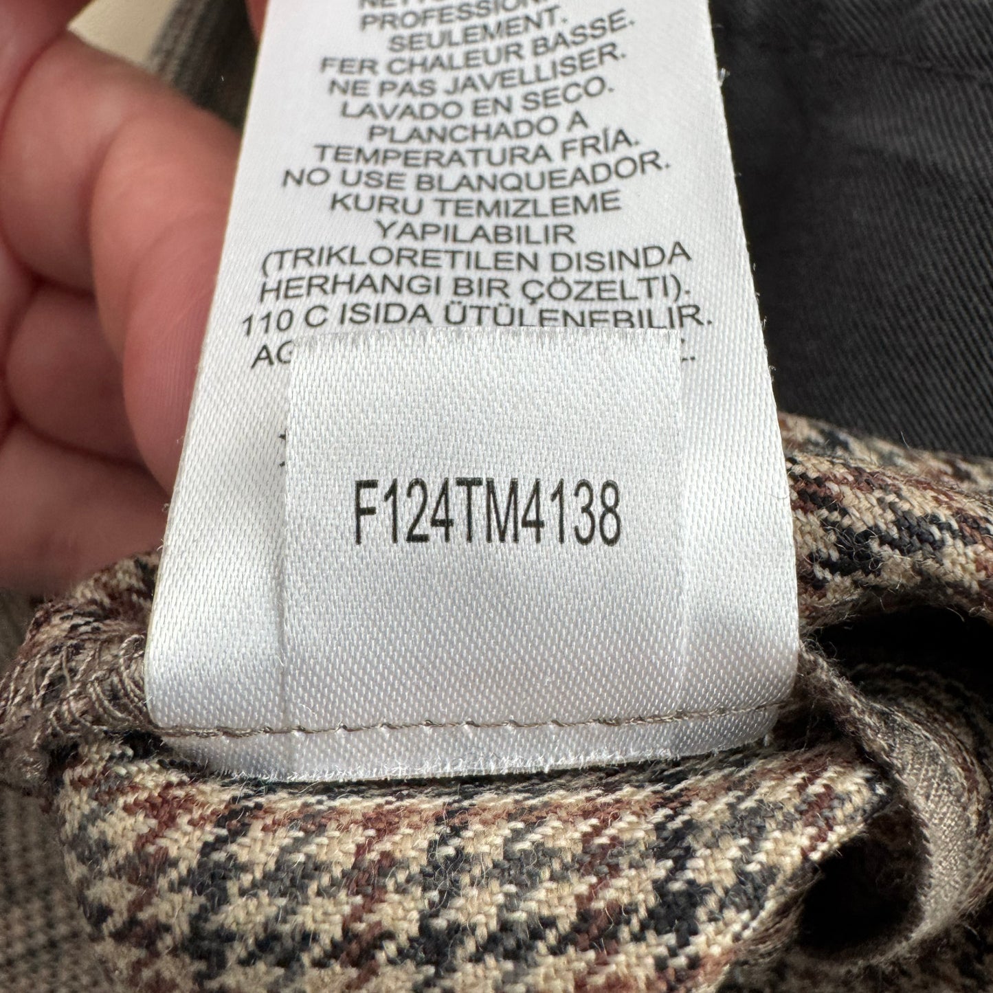 Tibi Thomas Menswear Check Wrap Culotte in Tan/Brown, size 8