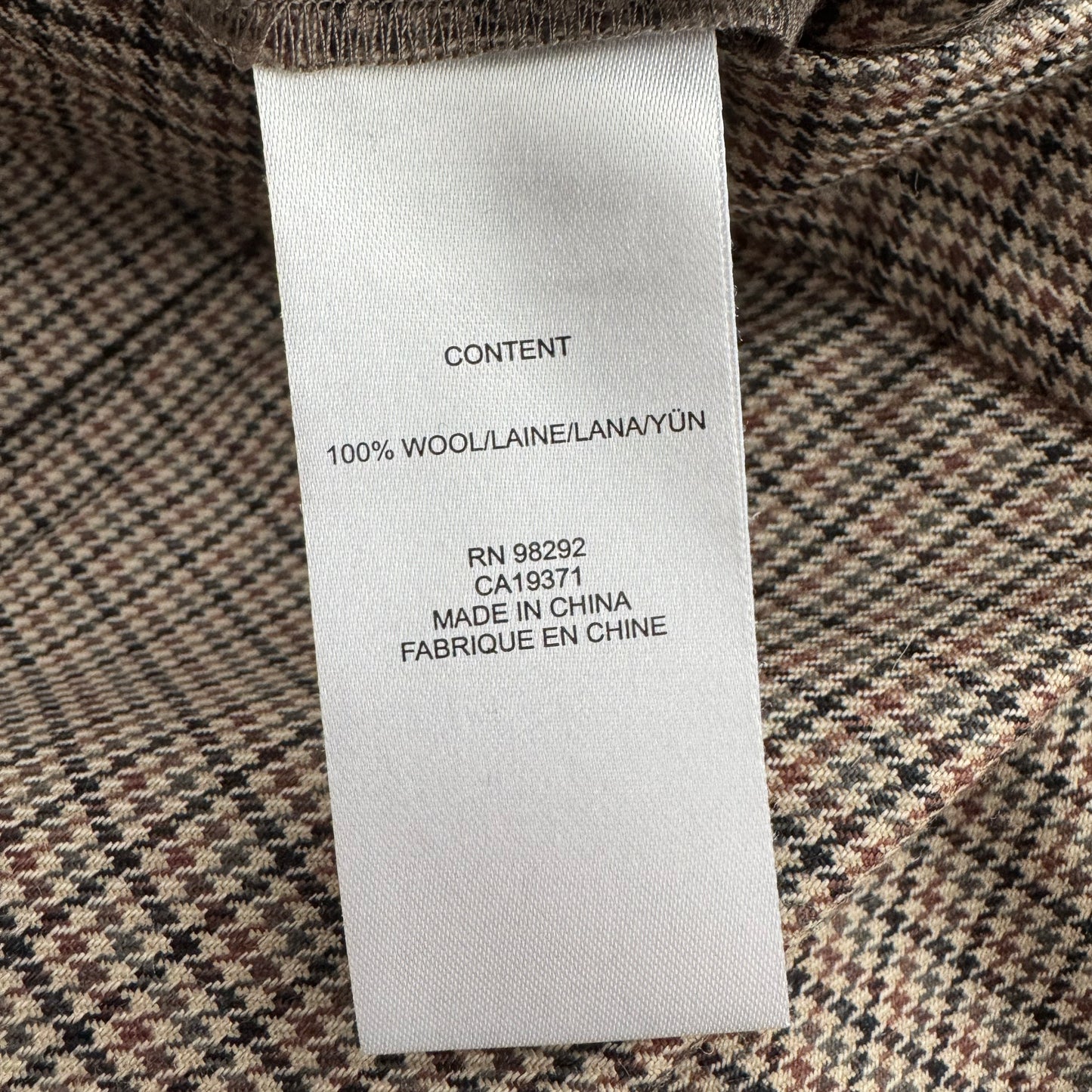 Tibi Thomas Menswear Check Wrap Culotte in Tan/Brown, size 8