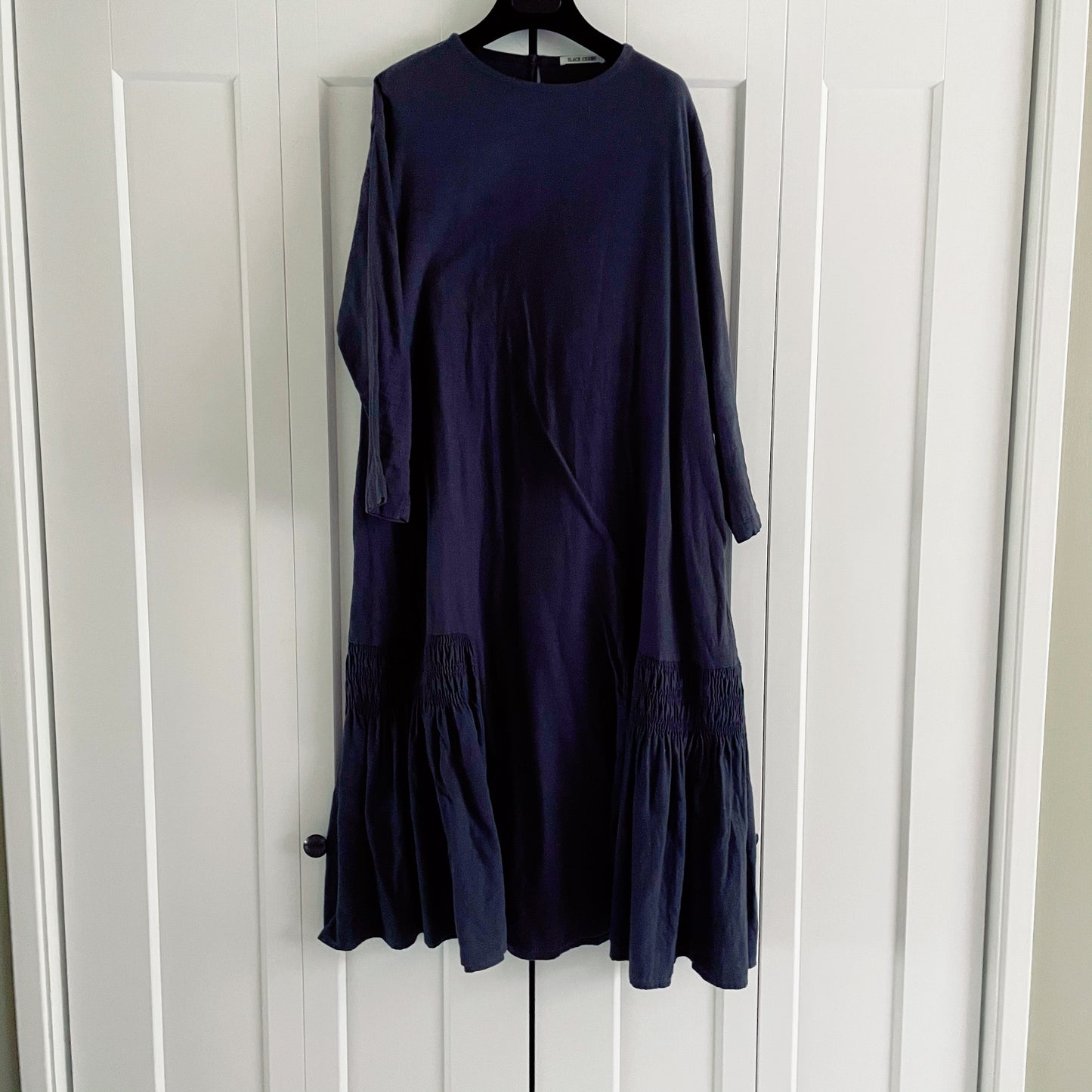 Black Crane “Gathered” dress in Midnight, Size Small (fits S-M)