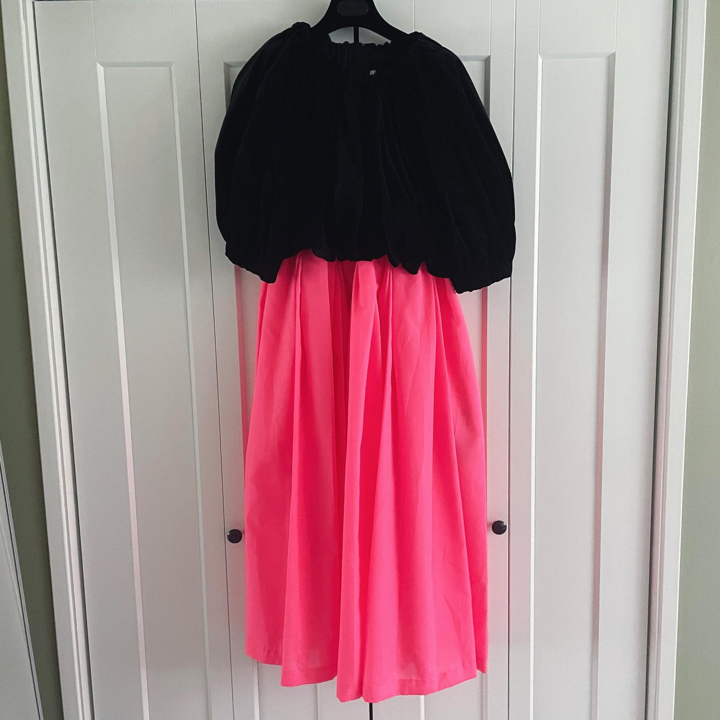 Comme des Garcons Black and Neon Pink Bubble Dress, size Large