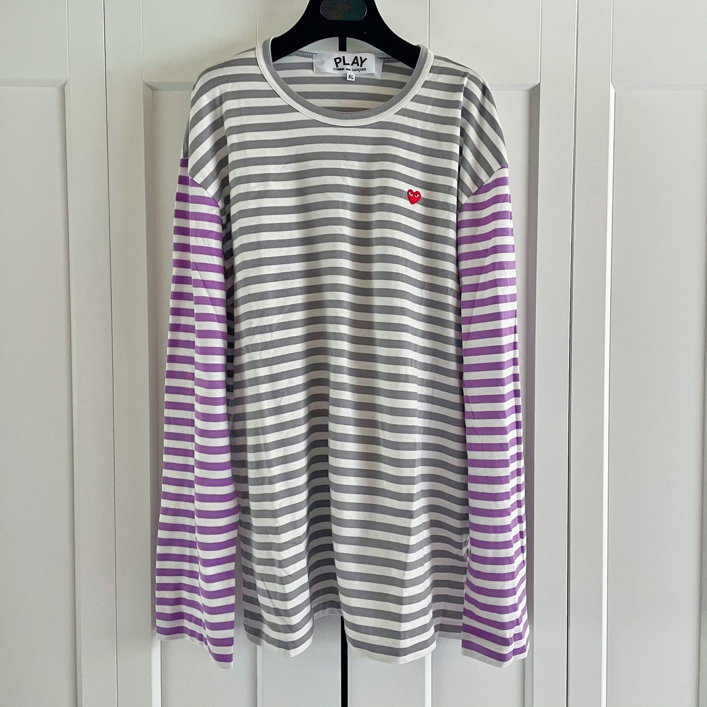 ** MENS ** Comme Des Garcons PLAY Striped tee, size XL (fits size large)