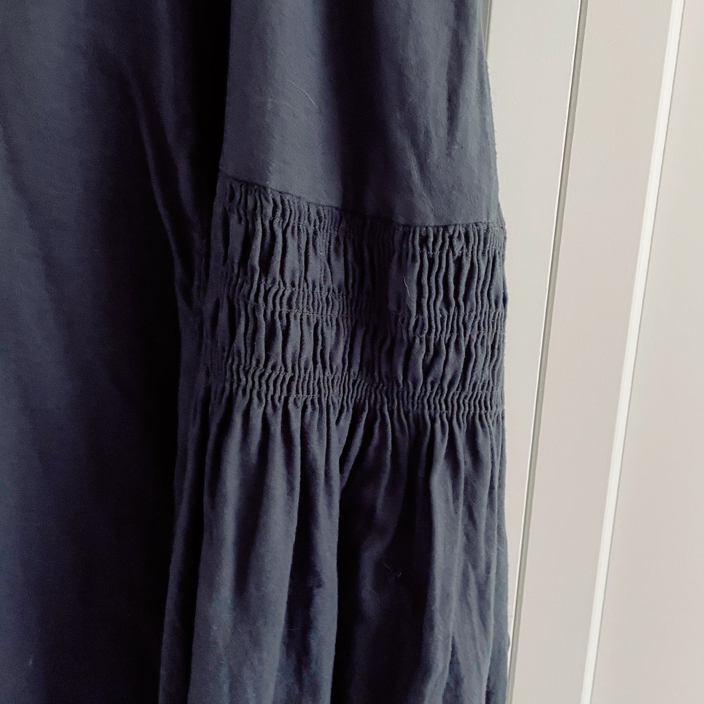 Black Crane “Gathered” dress in Midnight, Size Small (fits S-M)