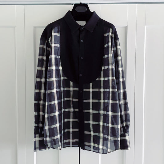 Noir Kei Ninomiya Tuxedo button up shirt, Size Large