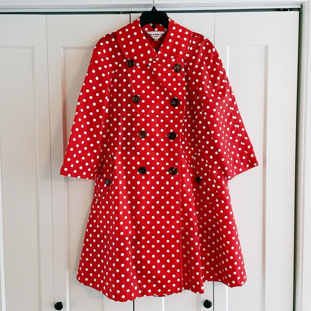 Comme Des Garcons Girl Red Polka Dot Rain Jacket, taille Moyenne