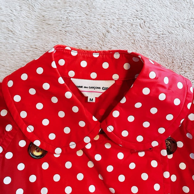 Comme Des Garcons Girl Red Polka Dot Rain Jacket, taille Moyenne