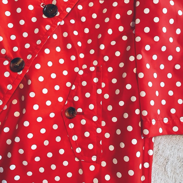 Comme Des Garcons Girl Red Polka Dot Rain Jacket, taille Moyenne