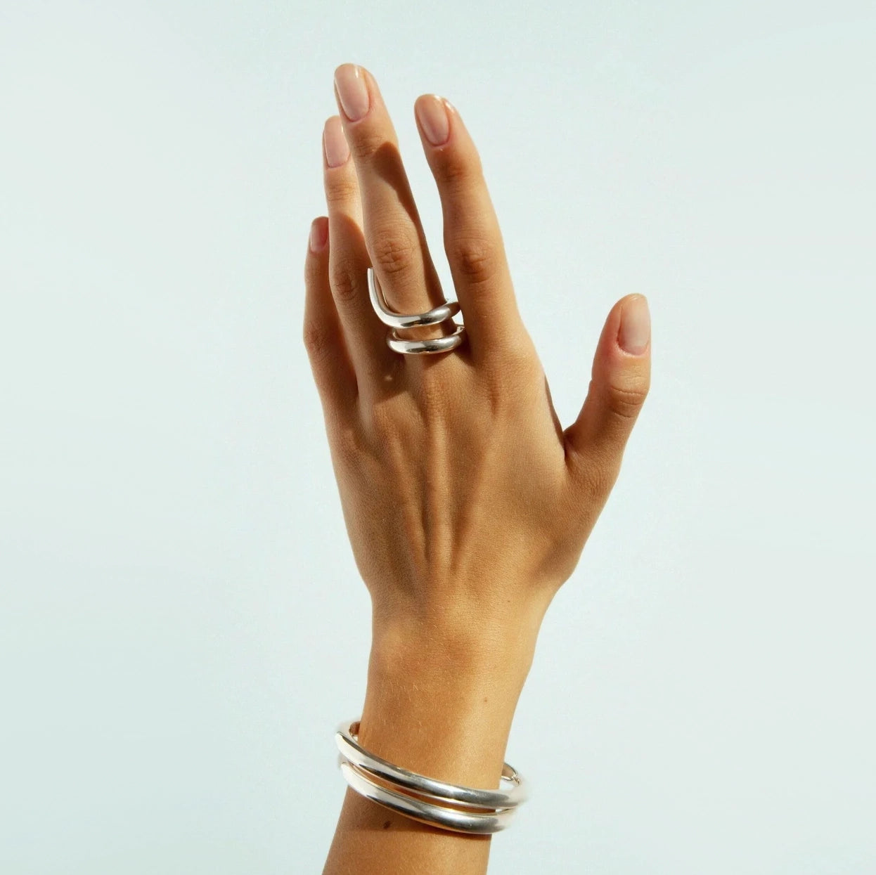 Bruá Set of Silver Rings, size 6