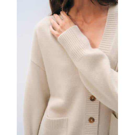 White + Warren Luxe Pocket Cashmere Sweater in "Black", Size Medium