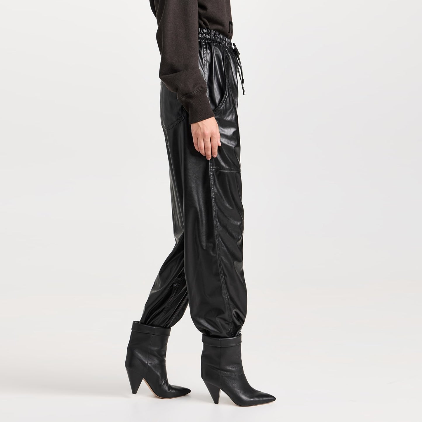 Isabel Marant Etoile "Brina" Faux Leather Pant in Black, size 36 (size small)