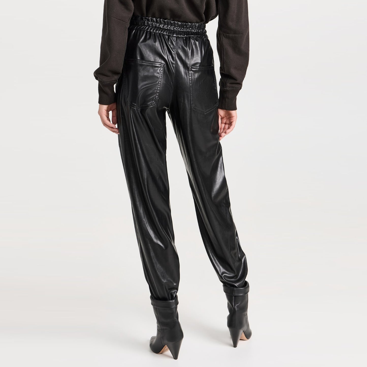 Isabel Marant Etoile "Brina" Faux Leather Pant in Black, size 36 (size small)