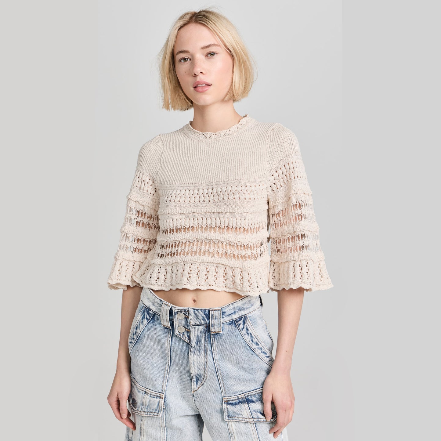 Isabel Marant Etoile "Frizy" Crochet Crop Top, size 38 (size small)