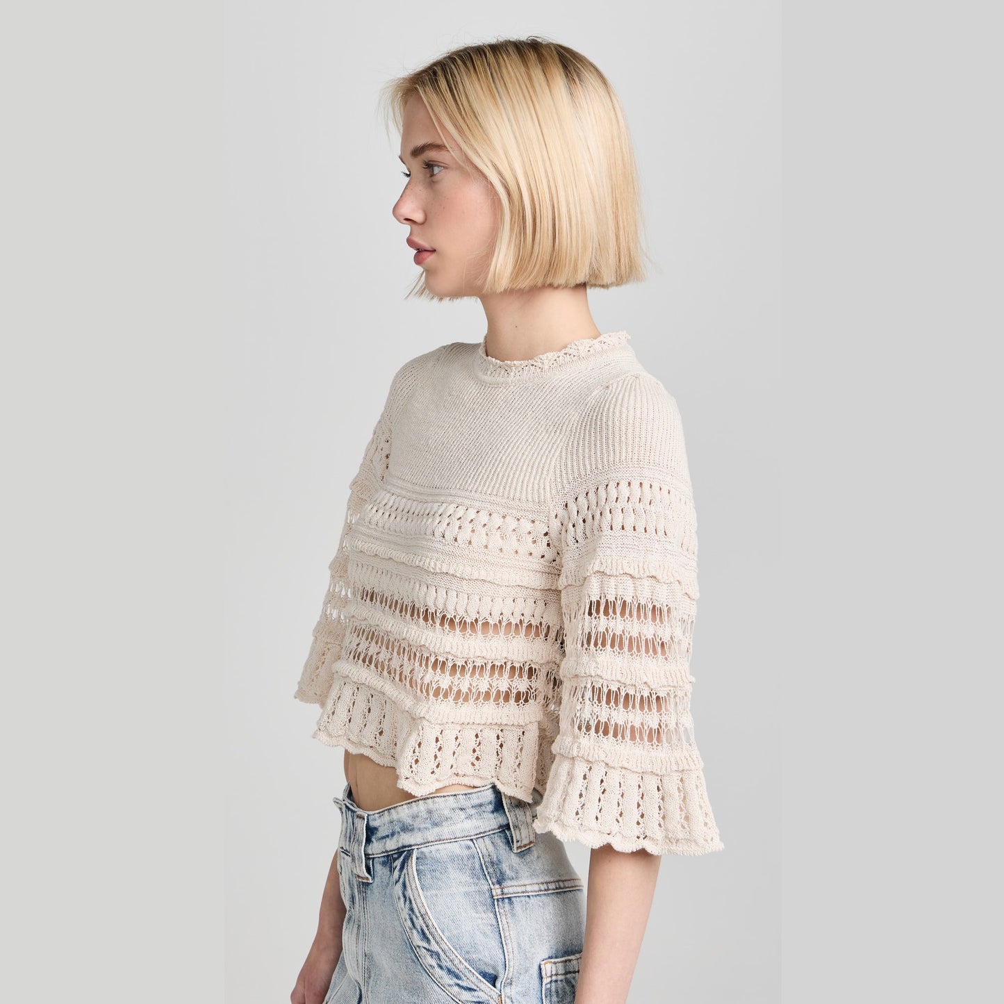 Isabel Marant Etoile "Frizy" Crochet Crop Top, size 38 (size small)