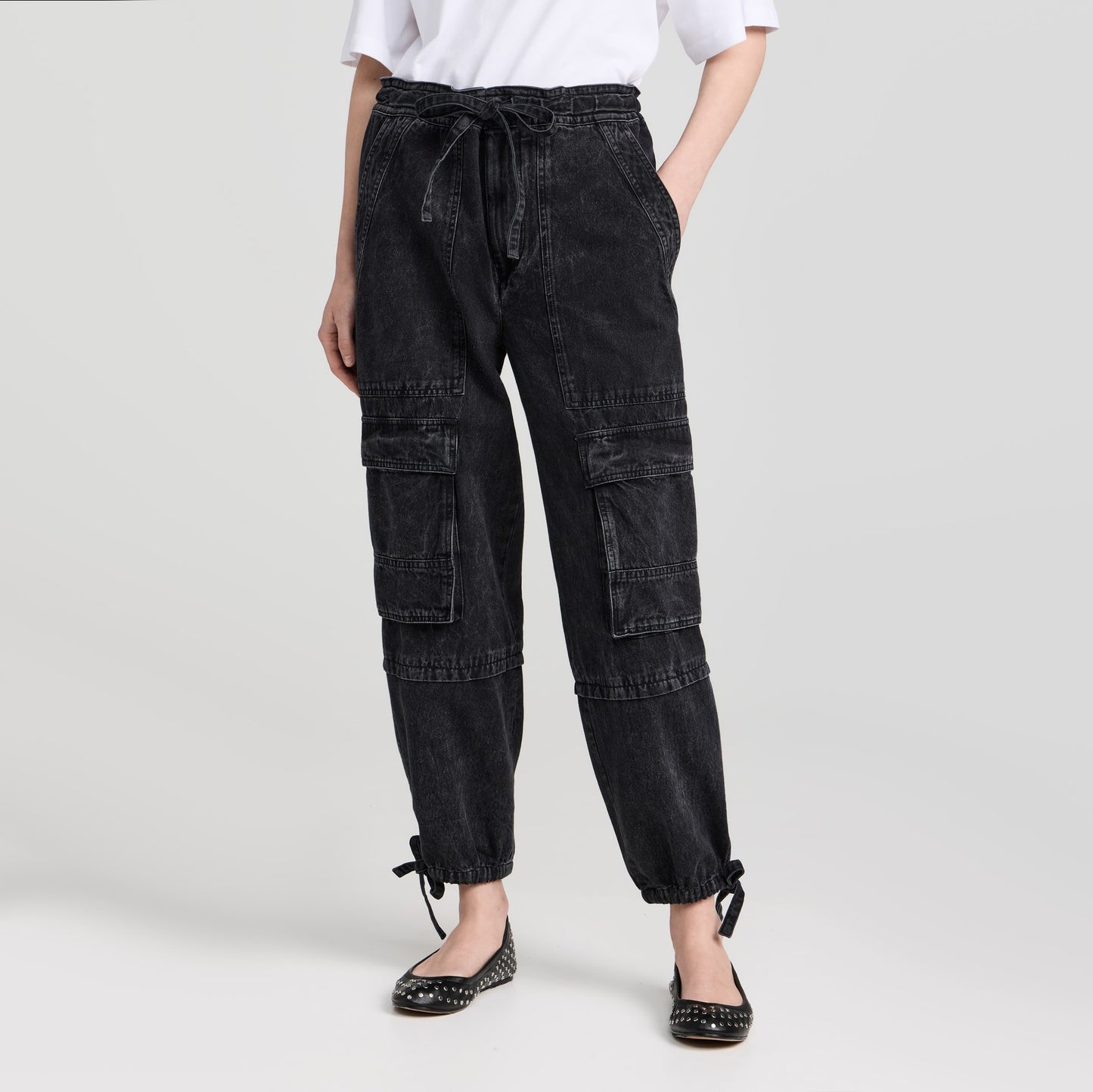 Isabel Marant Etoile "Ivy" Cargo Jean in Black, size 34 (fits size 2/4)