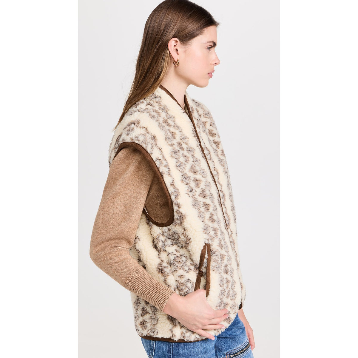 Isabel Marant "Maximilia" Wool Fleece Vest in Beige, Size "1" (Medium ish?)