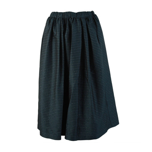 Comme des Garcons Jacquard full pleated skirt in Blue/green/silver, Size Medium