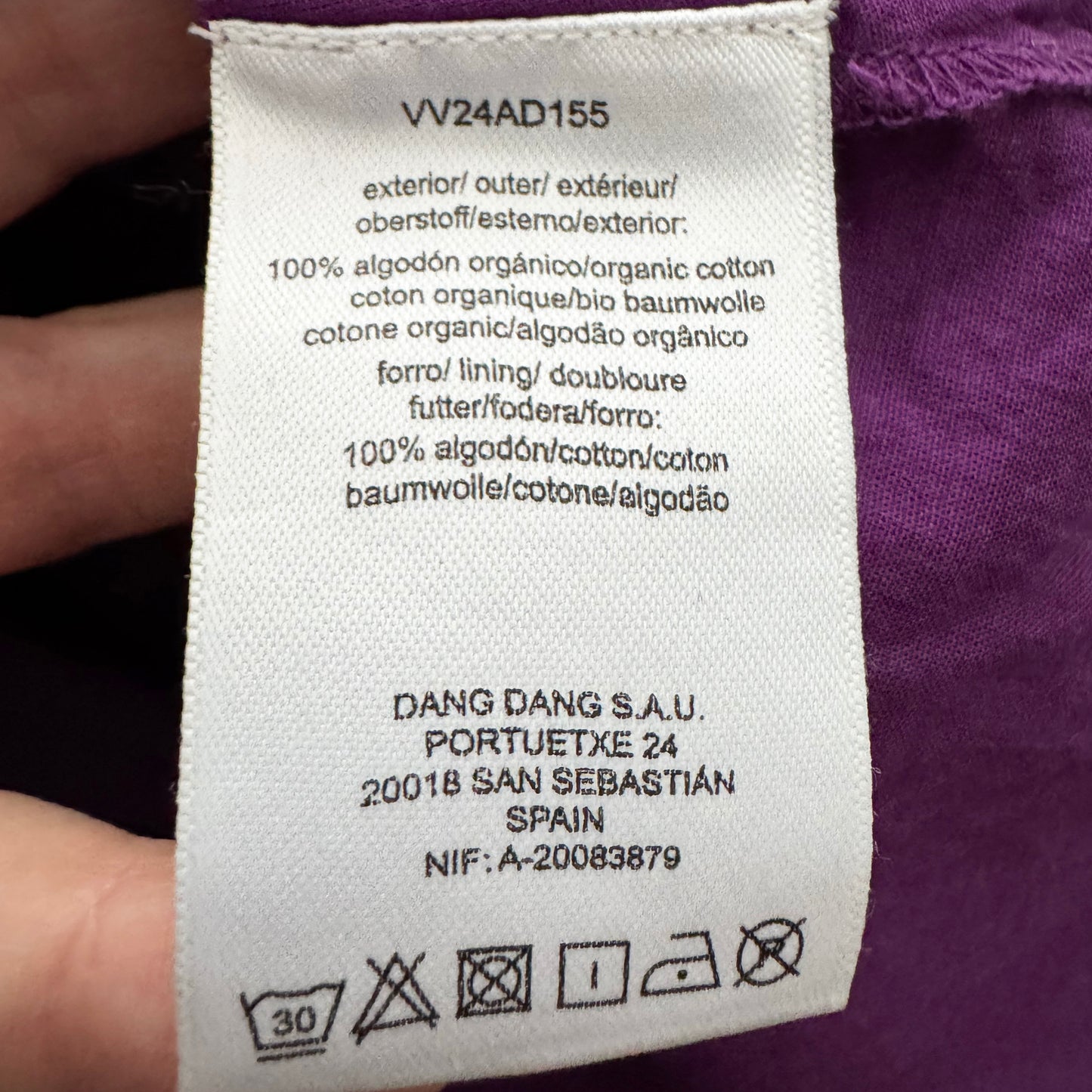 Indi & Cold "Hugo" Organic Cotton Tank Maxi in Purple, size Small