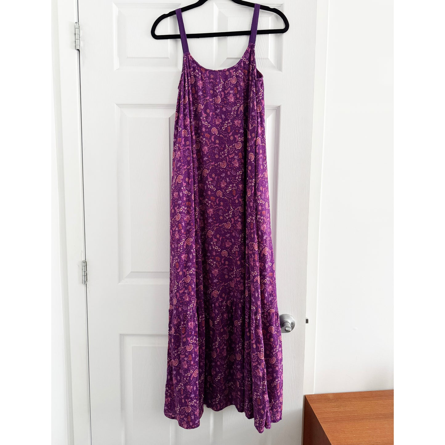 Indi & Cold "Hugo" Organic Cotton Tank Maxi in Purple, size Small