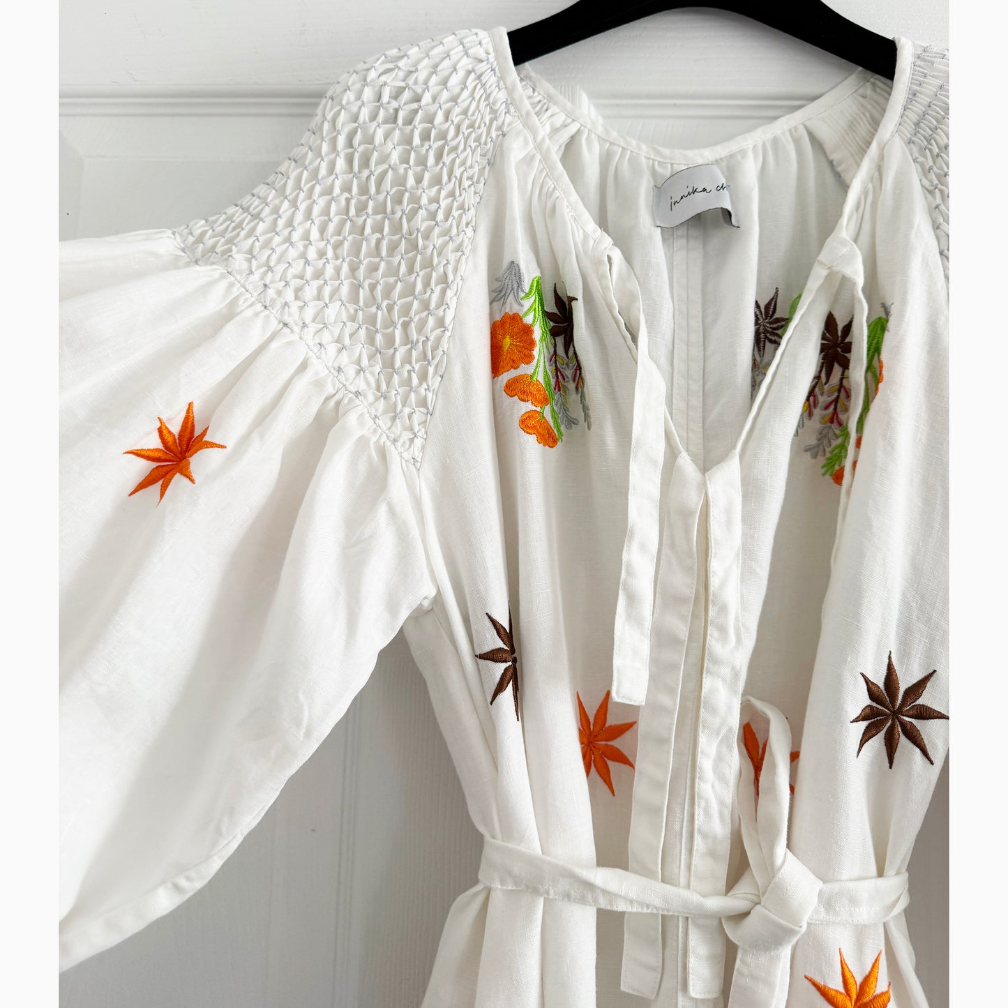 Innika Choo Embroidered Linen Dress, one size only