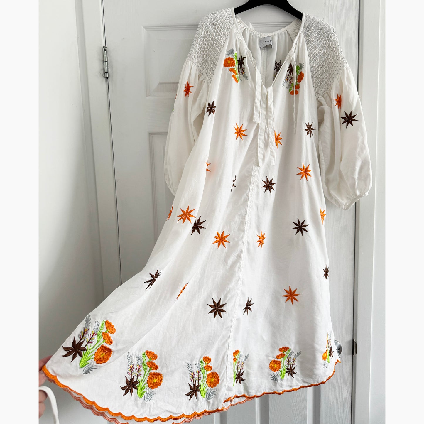 Innika Choo Embroidered Linen Dress, one size only