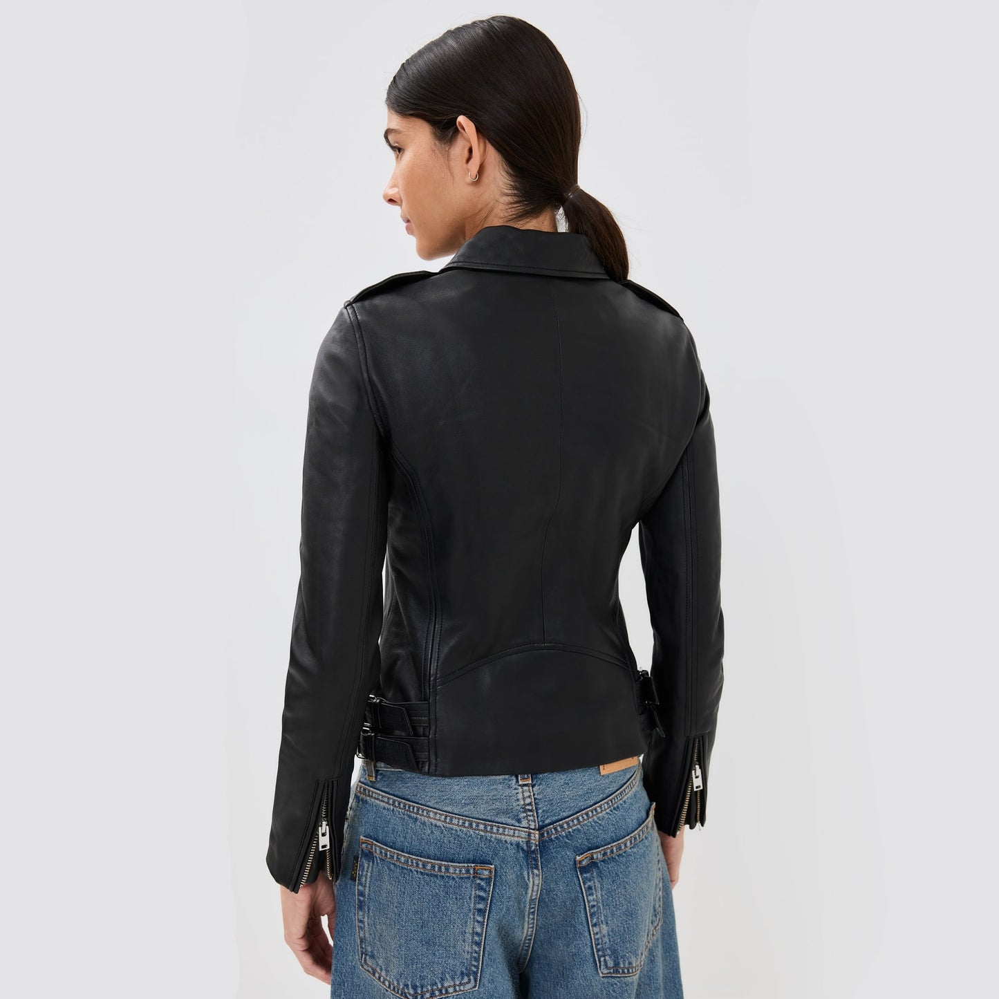 IRO "Han" Leather Jacket in Black, size 38 (fits like size small)