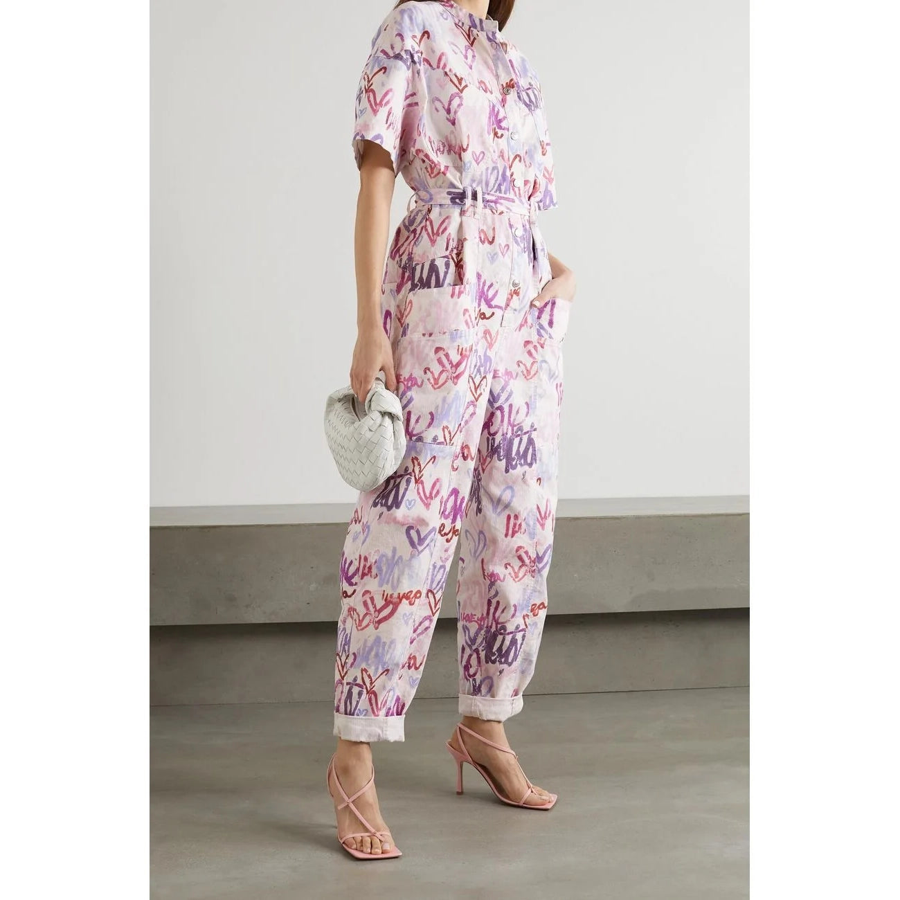 Isabel Marant "Etundra" Graffiti Printed Jumpsuit, size 34